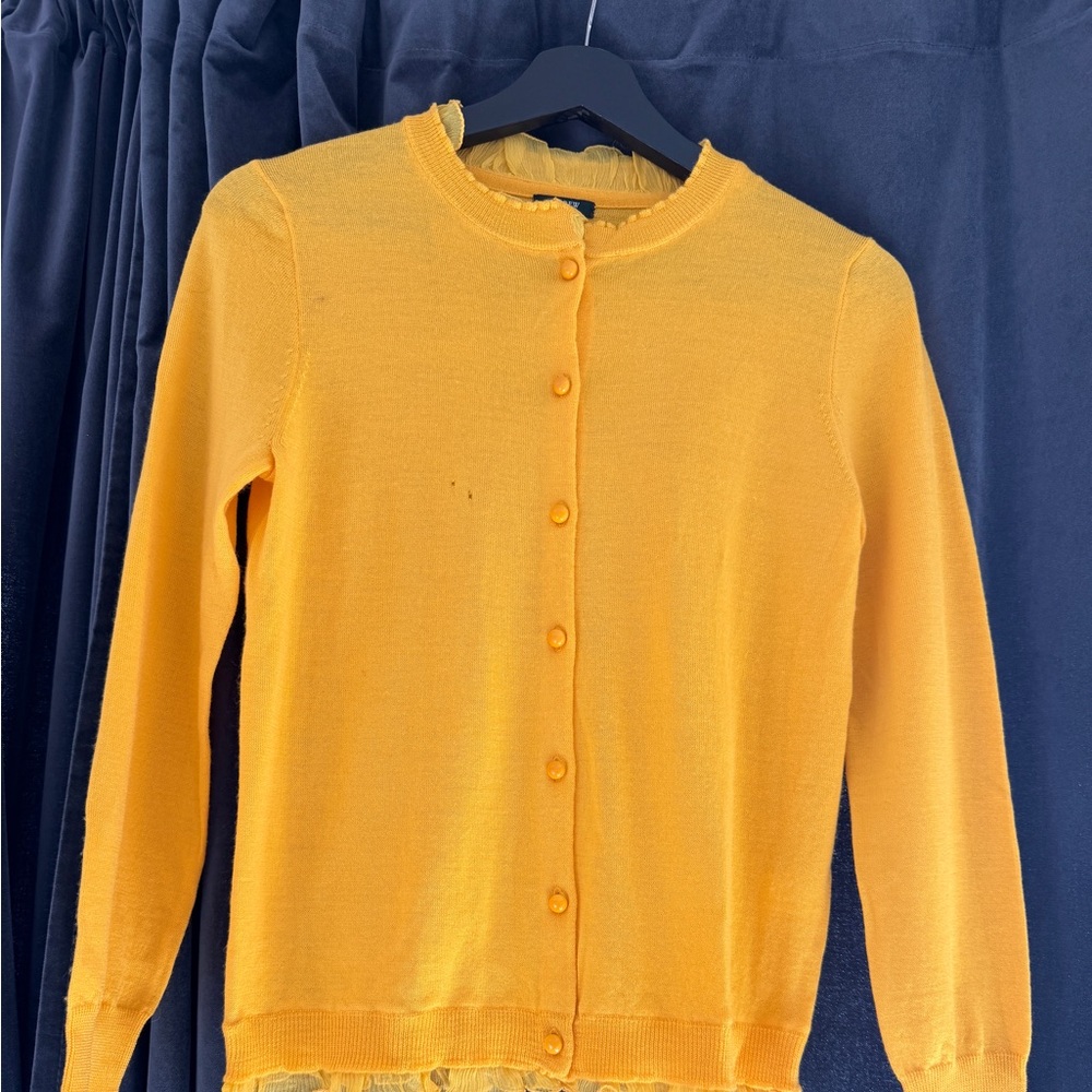J. Crew Yellow Cardigan Sweater